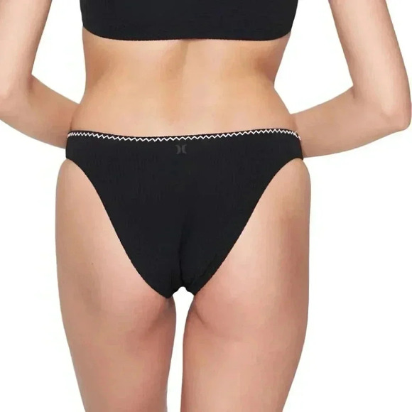Hurley Coastal Moderate Bikini Bottom Black NWT - Picture 2 of 7
